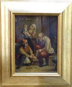 A Doctor Tending A Patient's Foot by David The Younger Teniers