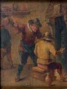 Fumeurs De Pipe Pres De La Cheminee by David The Younger Teniers