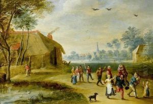 Festivities In A Village by David The Younger Teniers