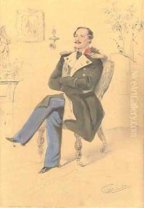 Portrait of an officer by Russian School