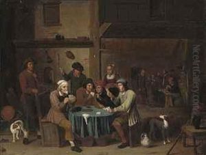 Card Players In An Interior by David The Younger Teniers