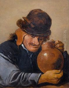 A Peasant Drinking by David The Younger Teniers