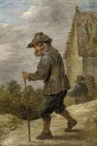 A Peasant In A Village Street by David The Younger Teniers
