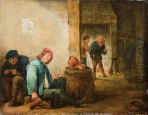 Fumatori In Una Taverna Con Focolare by David The Younger Teniers