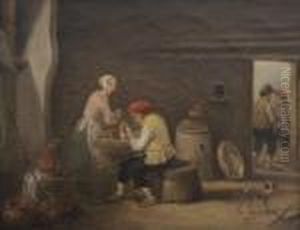 Paysans Dans Un Interieur Rustique