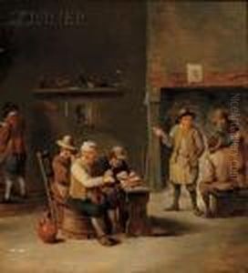 Interior Of An Inn With Peasants Smoking by David The Younger Teniers
