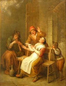 Men Smoking In A Tavern by David The Younger Teniers
