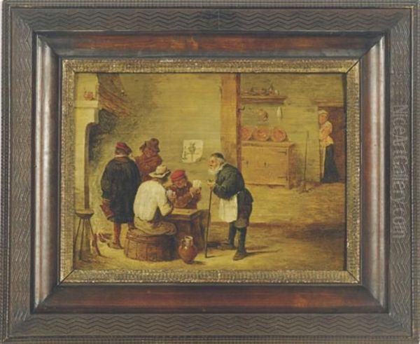 Playing Cards In A Tavern Interior - view 1
