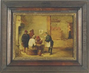 Playing Cards In A Tavern Interior by David The Younger Teniers