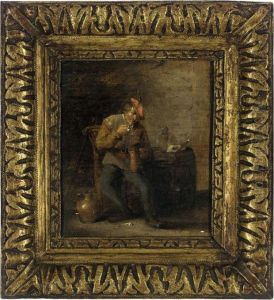 A Boor Smoking And Drinking In An Interior