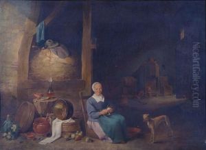 An Old Woman Peeling Pears