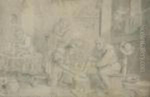 Interieur Scene. by David The Younger Teniers