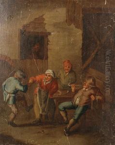 Figures Outside A Tavern by David The Younger Teniers