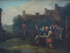 Revellers Outside An Inn by David The Younger Teniers