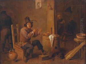 Umkreis Wirtshausinterieur Mit Einem Eine Pfeife Rauchenden Bauern