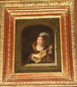 Lady With Guitar In A Niche by David The Younger Teniers