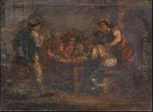 Interni Di Locanda Con Giocatori Di Carte by David The Younger Teniers