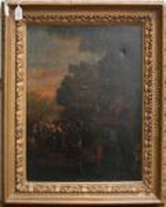 Figures Watching Dancers On A Village Stage