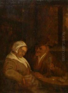 Lady And Gent In Tavern Interior