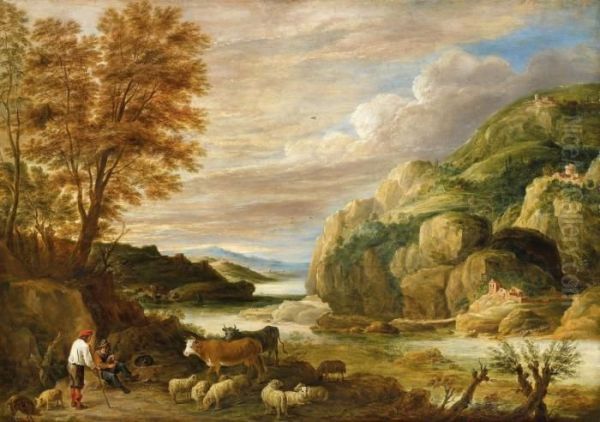 Flusslandschaft Mit Hirten - view 1