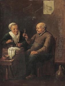Peasants Drinking In An Interior by David The Younger Teniers