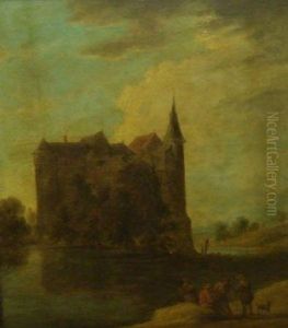 Continental Landscape With Figures Before A Castle