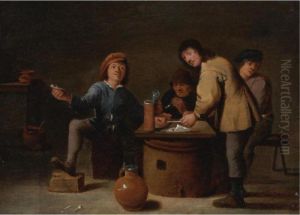 Interior With Smokers Around A Table