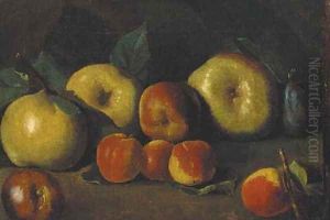 Apples, peaches by Spanish School