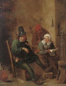 Peasants Making Music In An Interior by David The Younger Teniers