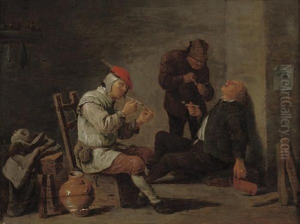 Peasants Smoking In An Interior - view 1