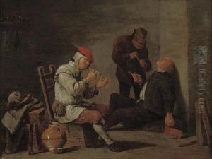 Peasants Smoking In An Interior by David The Younger Teniers