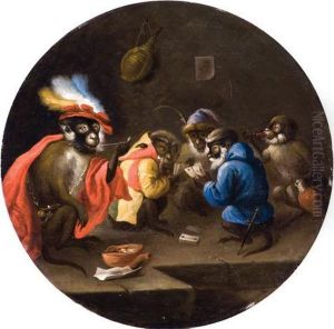 Scimmie In Un""osteria