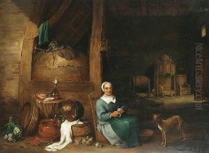 A Woman Peeling Apples In An Interior