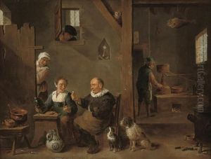 An Alchemist And Other Figures In An Interior