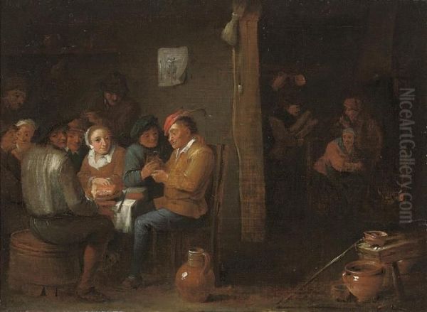Peasants Drinking In A Tavern Interior - view 1