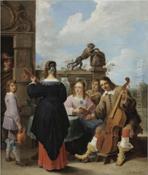 A Family Concert On The Terrace
Of A Country House: A Selfportrait Of The Artist With His Family - view 1