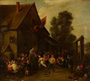 Peasants Merrymaking Outside A Tavern by David The Younger Teniers
