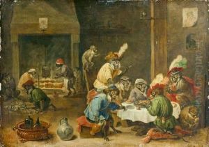Le Festin Des Singes by David The Younger Teniers