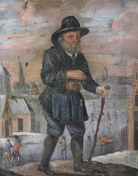 A Gentleman With A Walking Stick On A Winter'sday - view 1