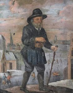 A Gentleman With A Walking Stick On A Winter'sday