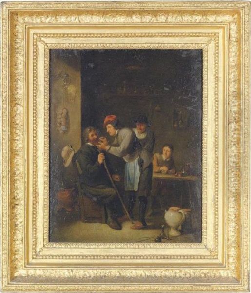 An Interior With A Dentist Pulling A Tooth - view 1