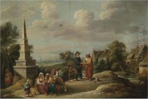 A Landscape With A Gypsy Telling A Man's Fortune In The Foreground