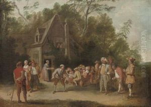 Playing Boule At The Inn by David The Younger Teniers