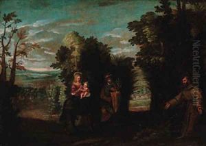 The Rest on the Flight into Egypt by Spanish School