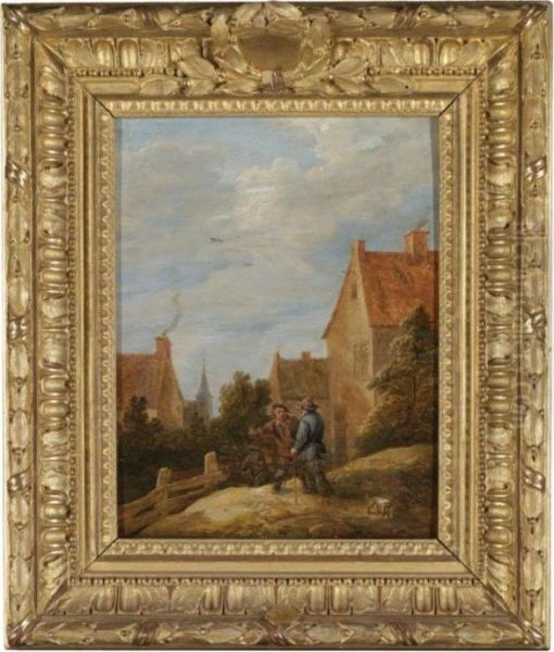 Peasants On A Road In A Village - view 1