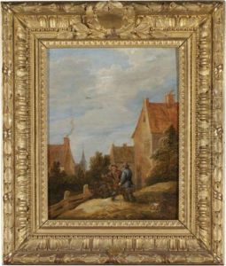 Peasants On A Road In A Village by David The Younger Teniers