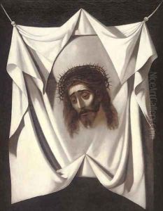 The veil of Saint Veronica by Spanish School