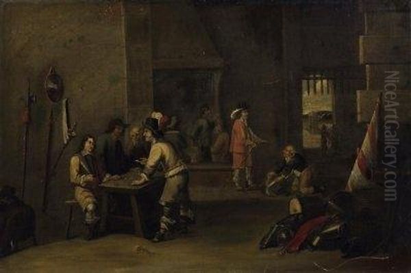 Interior With Soldiers Playing
Games. Subsequently Denoted On The Table: David Teniers 1644 - view 1