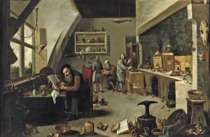 An Alchemist In His Workshop by David The Younger Teniers