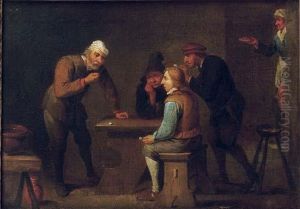 Peasants Gambling And Smoking In An Inn by David The Younger Teniers